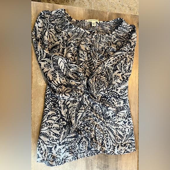 Banana Republic Patterned Scoop Neck Blouse XSmall - Picture 2 of 9
